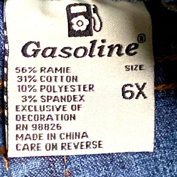 Gasoline Girls Blue Jeans with Butterfly Bling Size 6X